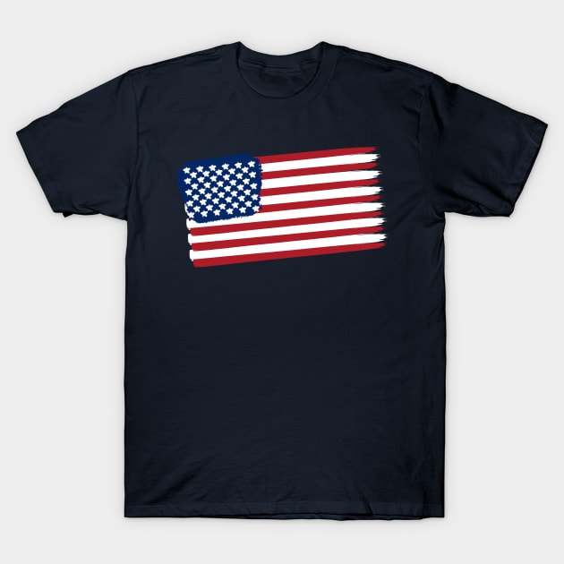 Painted Style US Flag T-Shirt by Neon-Light